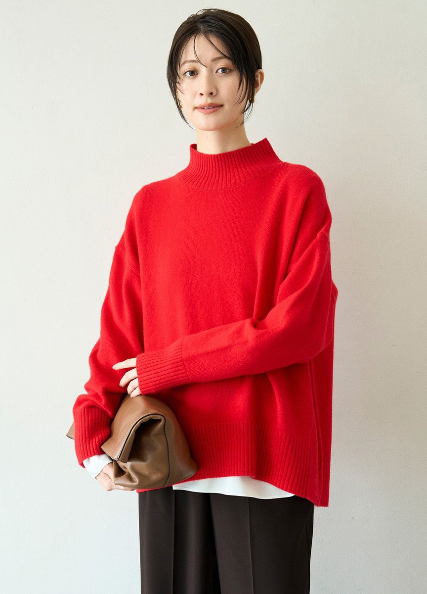 喀什米爾混紡高領毛衣